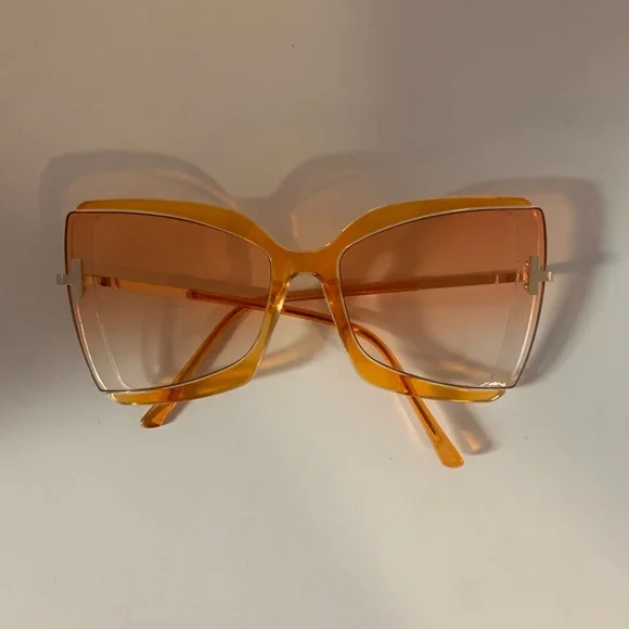 Oversized Orange Yellow and Gold Fashion Sunglasses!! - Picture 15 of 16